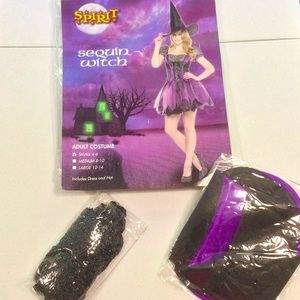 Spirit Sequin Witch Costume Cosplay Adult Small 4/6 Corset Mini Dress